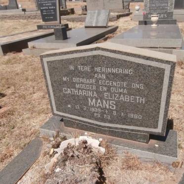 MANS Catharina Elizabeth 1939-1980