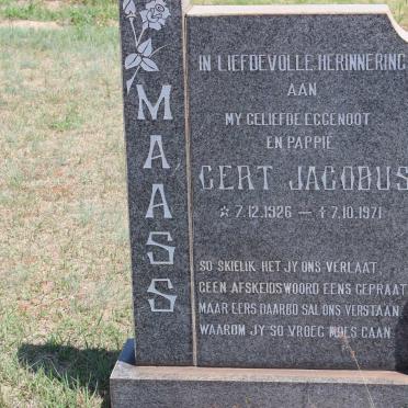 MAASS Gert Jacobus 1926-1971