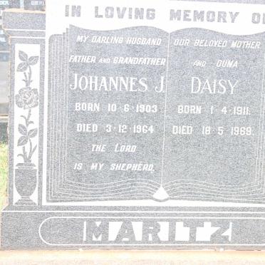 MARITZ Johannes J. 1903-1964 &amp; Daisy 1911-1969