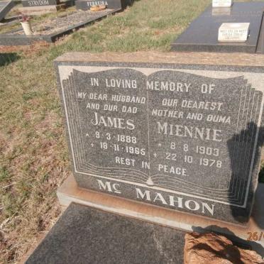 Mc MAHON James 1888-1965 &amp; Miennie 1903-1978