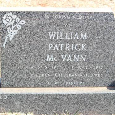 McVANN William Patrick 1920-1978