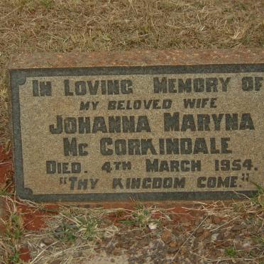 McCORKINDALE Johanna Maryna -1954