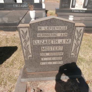 MOSTERT Elizabeth J.M. nee ROSSOUW 1906-1979