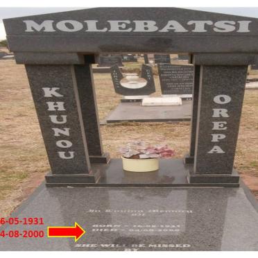 MOLEBATSI Khunou Orepa 1931-2000