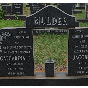 MULDER Jacobus H. 1911-1992 &amp; Catharina J. 1909-1985