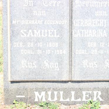 MULLER Samuel 1908-1964 &amp; Gerbrecht Levina Catharina SWART 1912-1980