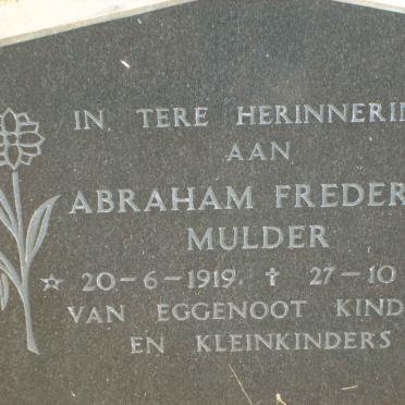 MULDER Abraham Frederik 1919-1981