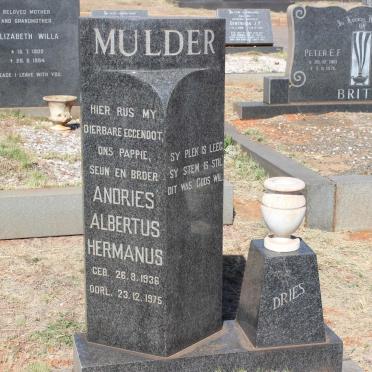 MULDER Andries Albertus Hermanus 1936-1975