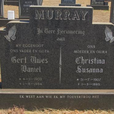 MURRAY Gert Uwes Daniel 1909-1984 &amp; Christina Susanna 1907-1985