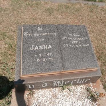 MERWE Janna, v.d. 1947-1973