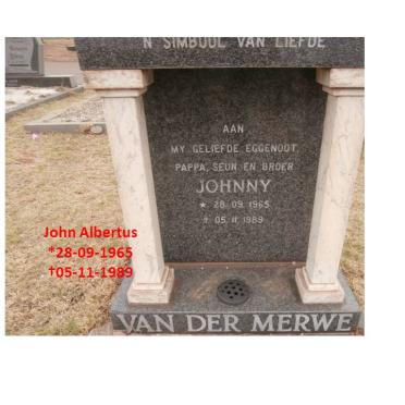 MERWE John Albertus, van der 1965-1989