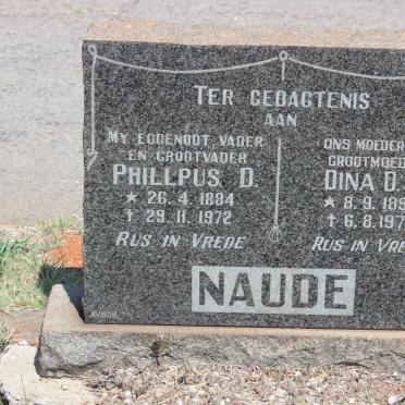 NAUDE Phillipus D. 1884-1972 &amp; Dina D.F. 1892-1973