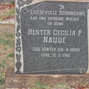 NAUDE Hester Cecilia P. nee VENTER 1883-1961