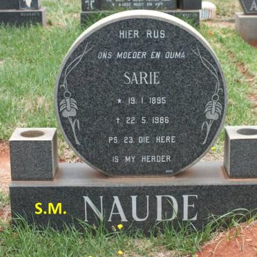 NAUDE Sarie M. 1895-1986
