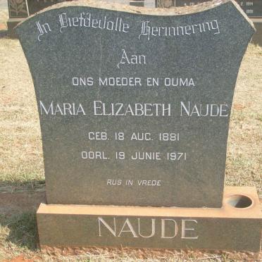 NAUDÉ Maria Elizabeth 1881-1971