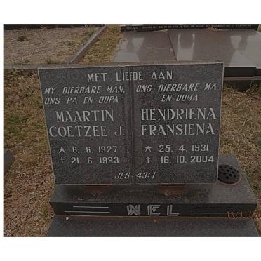 NEL Maarten Coetzee J. 1927-1993 &amp; Hendriena Fransiena 1931-2004