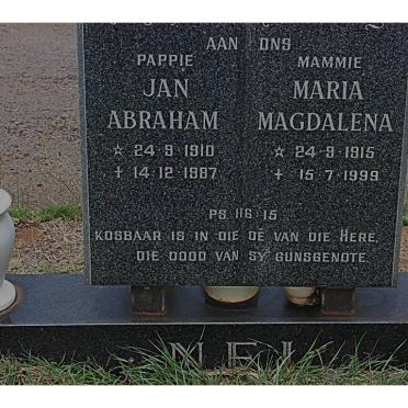 NEL Jan Abraham 1910-1987 &amp; Maria Magdalena 1915-1999
