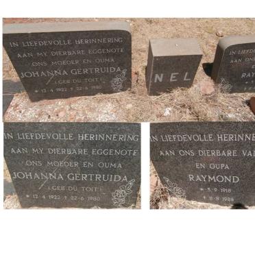 NEL Raymond 1918-1988 &amp; Johanna Gertruida DU TOIT 1922-1980