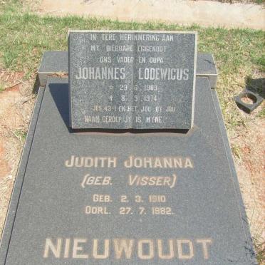 NIEUWOUDT Johannes Lodewicus 1909-1974 &amp; Judith Johanna VISSER 1910-1982