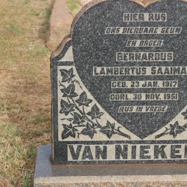 NIEKERK Bernardus Lambertus Saaiman, van 1917-1951