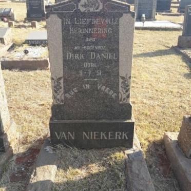 NIEKERK Dirk Daniel, van -1951