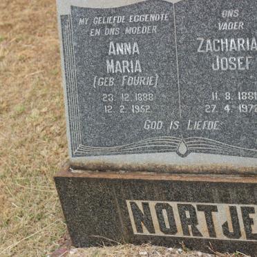 NORTJE Zacharias Josef 1881-1972 &amp; Anna Maria nee FOURIE 1888-1952