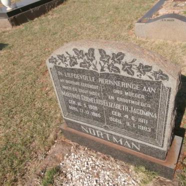 NORTMAN Martinus Cornelius 1906-1965 &amp; Elizabeth Jacomina 1911-1983