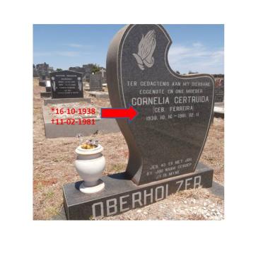 OBERHOLZER Cornelia Gertruida nee FERREIRA 1938-1981