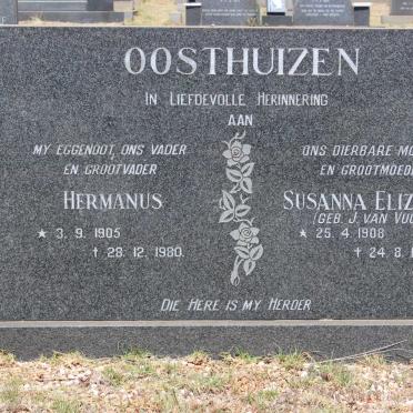 OOSTHUIZEN Hermanus 1905-1980 &amp; Susanna Elizabeth J. VAN VUUREN 1908-1984