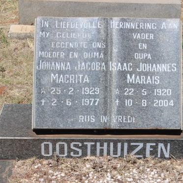 OOSTHUIZEN Isaac Johannes Marais 1920-2004 &amp; Johanna Jacoba Magrita 1929-1977
