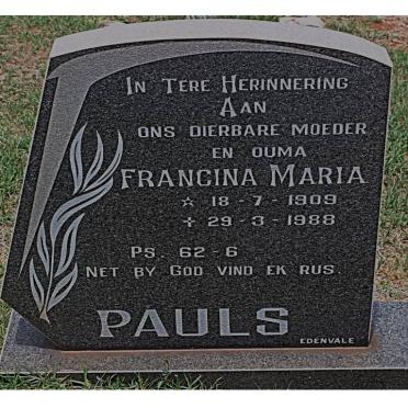 PAULS Francina Maria 1909-1988