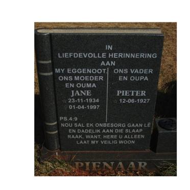 PIENAAR Pieter 1927- &amp; Jane 1934-1997