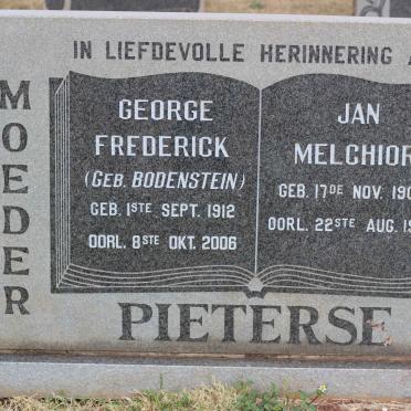 PIETERSE Jan Melchior 1906-1954 &amp; George Frederick BODENSTEIN 1912-2006