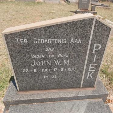 PIEK John W.M. 1921-1978