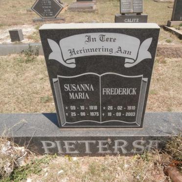 PIETERSE Frederick 1910-2003 &amp; Susanna Maria 1918-1975