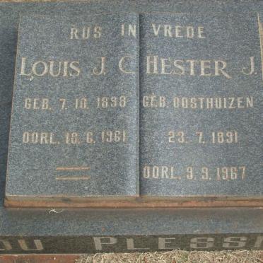 PLESSIS Louis J.C., du 1898-1961 &amp; Hester J. OOSTHUIZEN 1891-1967