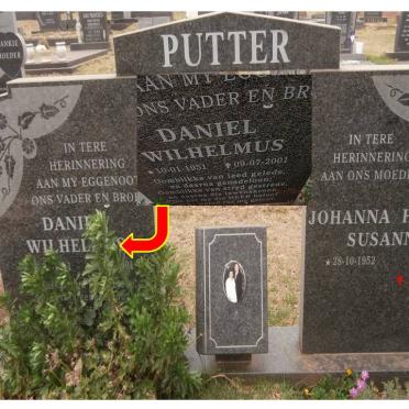 PUTTER Daniel Wilhelmus 1951-2001 &amp; Johanna Helena Susanna 1952-