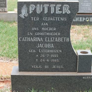 PUTTER Catharina Elizabeth Jacoba nee ESTERHUIZEN 1885-1985