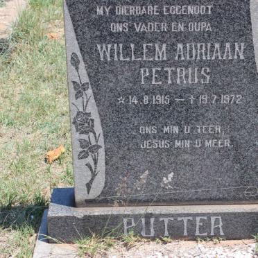 PUTTER Willem Adriaan Petrus 1915-1972