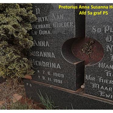 PRETORIUS Anna Susanna Hendrina 1909-1991