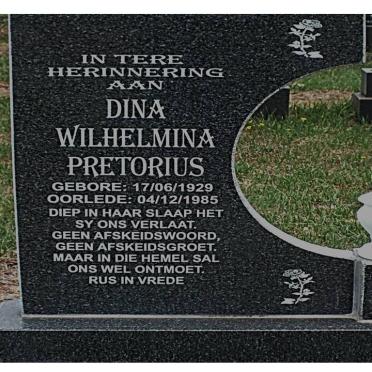 PRETORIUS Dina Wilhelmina 1929-1985