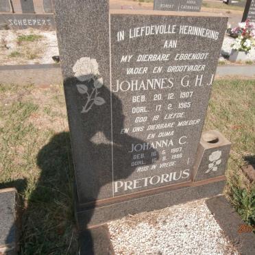 PRETORIUS Johannes G.H.J. 1907-1965 &amp; Johanna C. 1907-1986