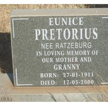 PRETORIUS Eunice nee RATZEBURG 1911-2000