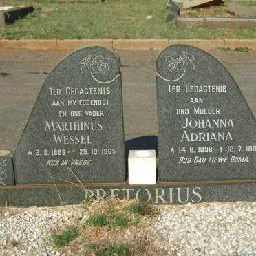 PRETORIUS Marthinus Wessel 1896-1965 &amp; Johanna Adriana 1896-1981