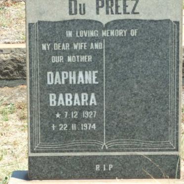PREEZ Daphane Babara, du 1927-1974