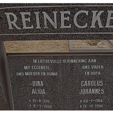 REINECKE Carolus Johannes 1914-1996 &amp; Dina Alida 1911-1992