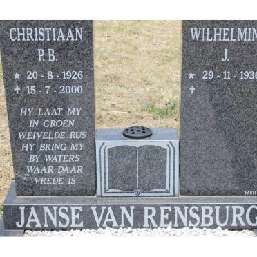 RENSBURG Christiaan P.B., Janse van 1926-2000 &amp; Wilhelmina J. 1930-