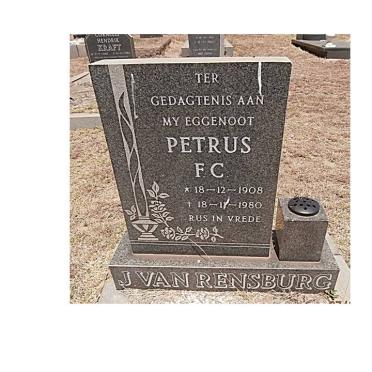 RENSBURG Petrus F.C., J. van 1908-1980