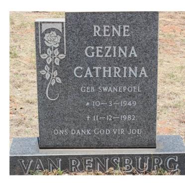 RENSBURG Rene Gezina Cathrina, van nee SWANEPOEL 1949-1982