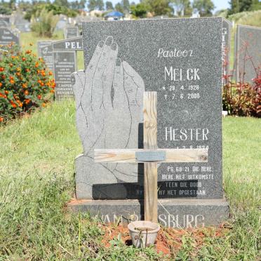 RENSBURG Melck, van 1926-2000 &amp; Hester Petronella VAN NIEKERK 1934-2020 _1